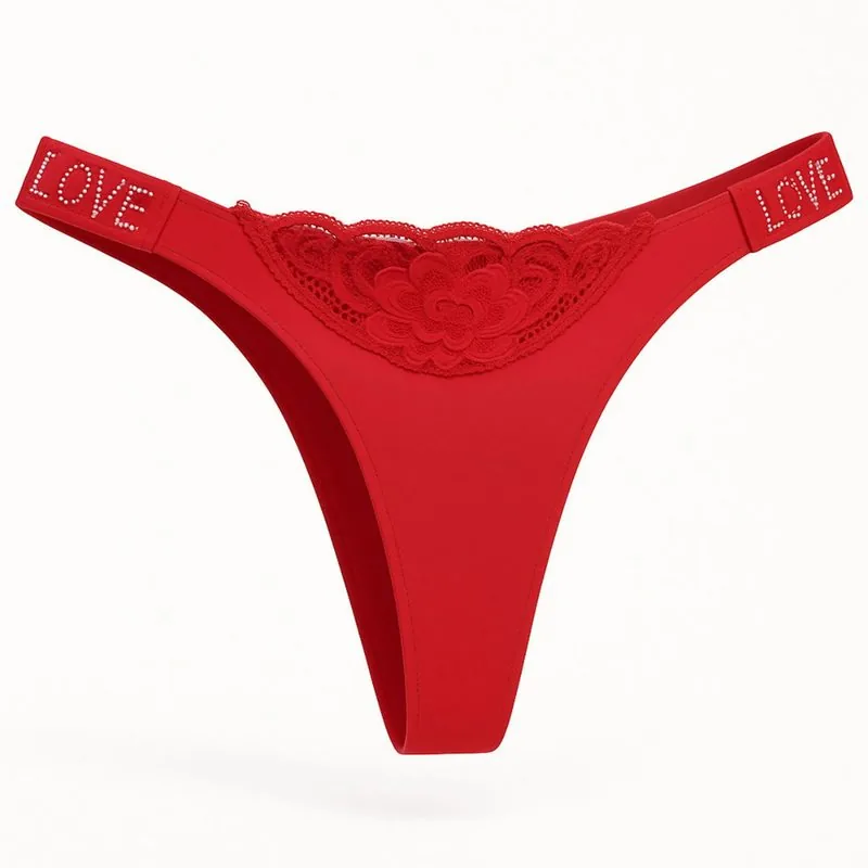 Calcinha com renda e strass para comparar estilo de lingerie sensual para presente
