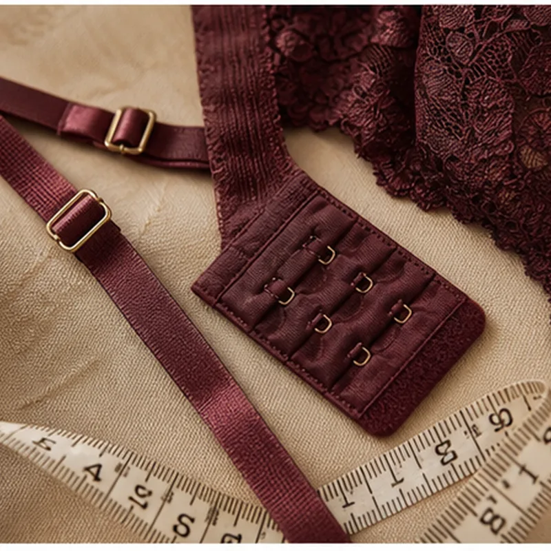 Detalhe editorial de lingerie com regulagem e caimento para comparar tamanho