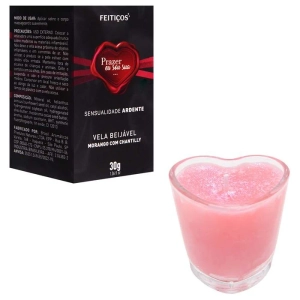 Vela beijável Feitiços Sensualidade Ardente, com aroma de morango com chantilly, para massagem e romance