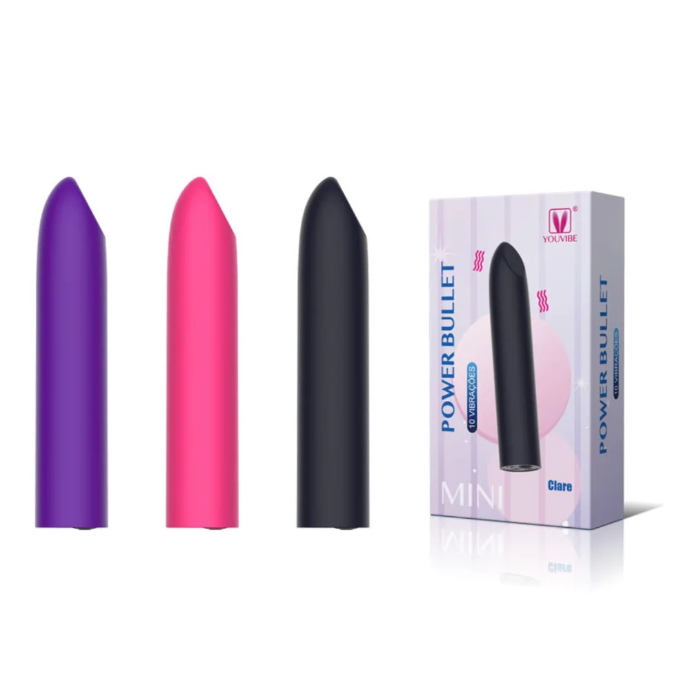 Vibradores bullet com ponta achatada em cores diferentes